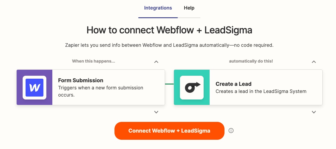 zapier integration to leadsigma